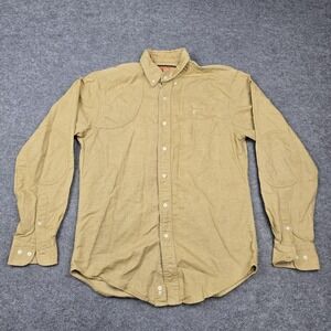 Ball And Buck Shirt Mens Medium Beige Solid Cotton Long Sleeve Button Up Hunting